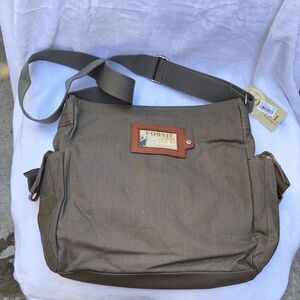 Vintage Fossil Voyages Crossbody Bag Ripstop Khaki Green Canvas Map Liner Y2K